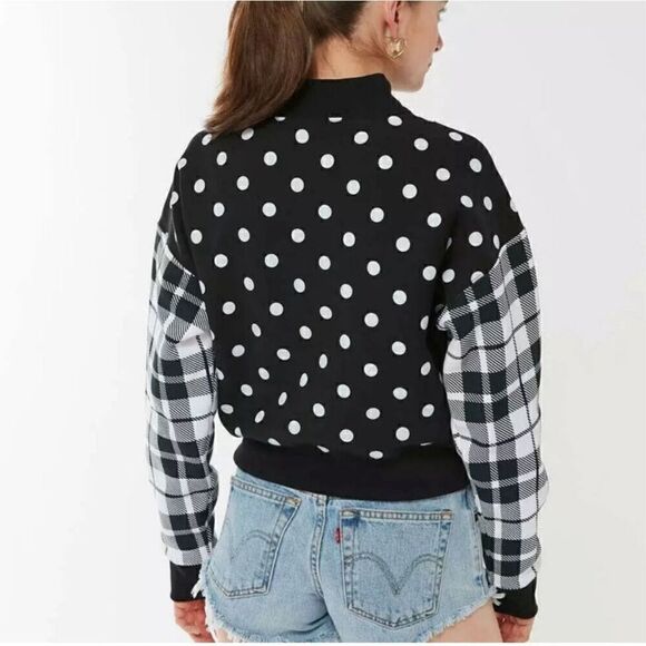 Champion Reverse Wave Sweatshirt Pullover size M Black and white polka dot - Picture 2 of 6